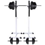 Adjustable Home Gym Squat Rack with Complete Weightlifting Set