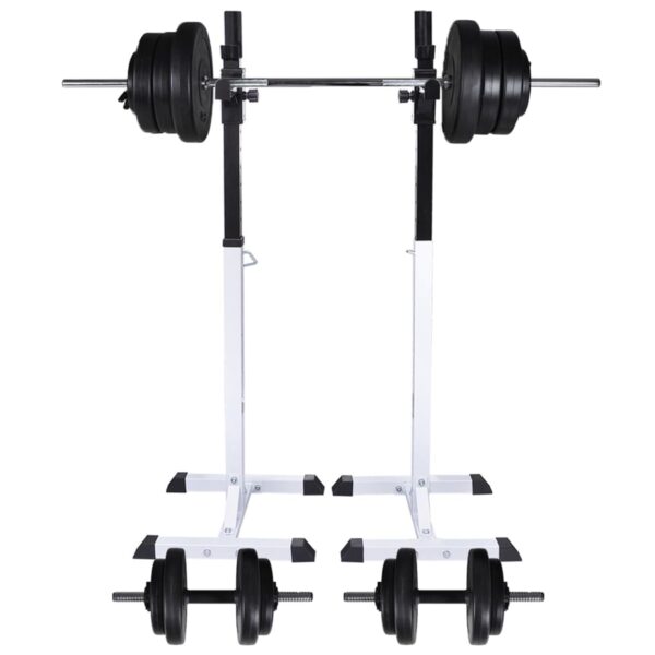 Adjustable Home Gym Squat Rack with Complete Weightlifting Set