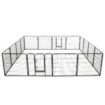 Heavy Duty Dog Playpen Large Pet Exercise Pen Indoor Outdoor Safety Gate Black