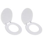 Toilet Seats with Lids 2 pcs MDF White