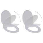 Soft Close Toilet Seat Durable Polypropylene Easy Clean Adjustable Hinges White