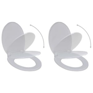 Soft Close Toilet Seat Durable Polypropylene Easy Clean Adjustable Hinges White