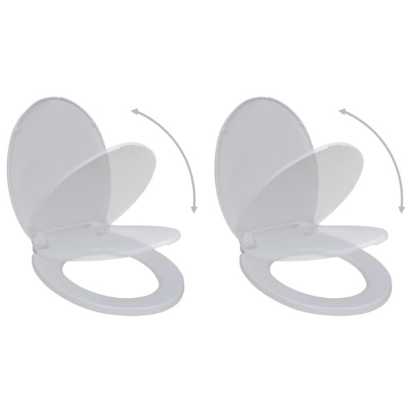 Soft Close Toilet Seat Durable Polypropylene Easy Clean Adjustable Hinges White