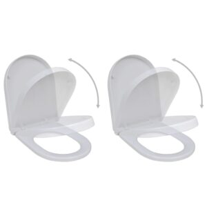 Soft Close Toilet Seat Set Durable Polypropylene Easy Install Quiet Close White