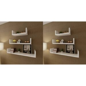 Modern White Floating Wall Shelves Set Invisible Mount Display Storage Decor