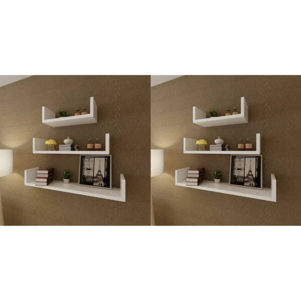 Modern White Floating Wall Shelves Set Invisible Mount Display Storage Decor