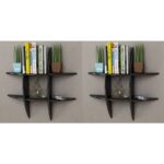 Wall Shelves 2 pcs Black