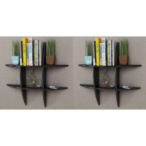 Wall Shelves 2 pcs Black