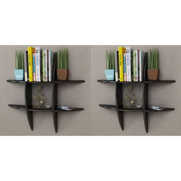 Wall Shelves 2 pcs Black