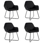 Dining Chairs 4 pcs Black Velvet