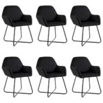 Dining Chairs 6 pcs Black Velvet