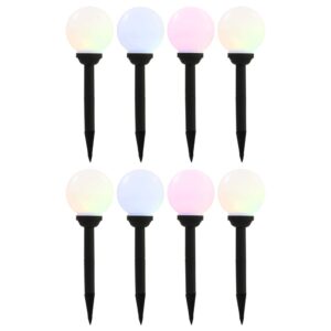 Solar LED Garden Lights Outdoor Pathway Decorative Spherical RGB Lighting Set