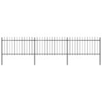 Garden Fence with Spear Top Steel 5.1 m Black