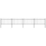 Garden Fence with Spear Top Steel 6.8 m Black