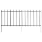 Elegant Spear Top Garden Fence Panels Steel Decorative Security Black Outdoor