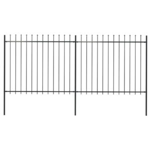 Elegant Spear Top Garden Fence Panels Steel Decorative Security Black Outdoor