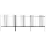 Elegant Spear Top Garden Fence Panels Steel Barrier Security Outdoor Black Decor