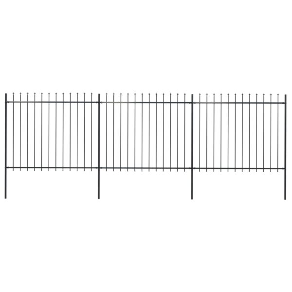 Elegant Spear Top Garden Fence Panels Steel Barrier Security Outdoor Black Decor