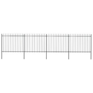 Elegant Spear Top Garden Fence Panels Decorative Steel Outdoor Barrier Black