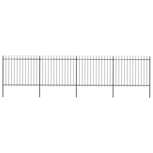 Elegant Spear Top Garden Fence Panels Decorative Steel Outdoor Barrier Black