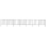 Garden Fence with Spear Top Steel 11.9 m Black