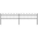 Elegant Decorative Steel Garden Fence Panels Hoop Top Black Outdoor Security