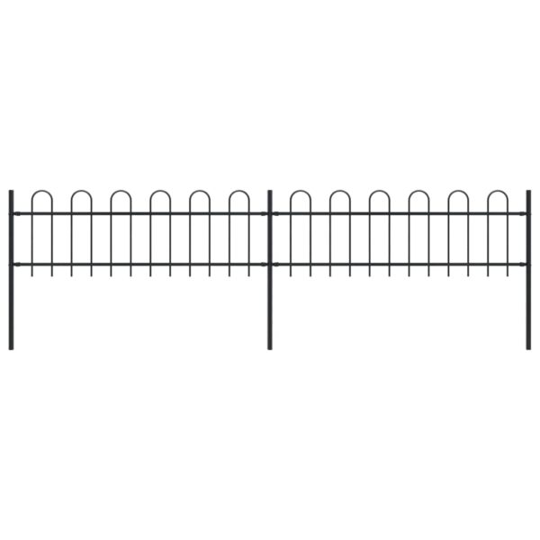 Elegant Decorative Steel Garden Fence Panels Hoop Top Black Outdoor Security