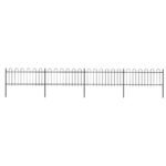 Elegant Decorative Steel Garden Fence Panels Hoop Top Black Outdoor Barrier