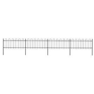 Elegant Decorative Steel Garden Fence Panels Hoop Top Black Outdoor Barrier