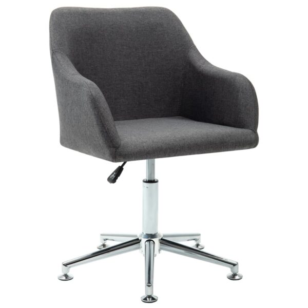 Comfortable Ergonomic Swivel Office Chair Adjustable Height Dark Grey Fabric