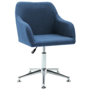 Swivel Office Chair Blue Fabric