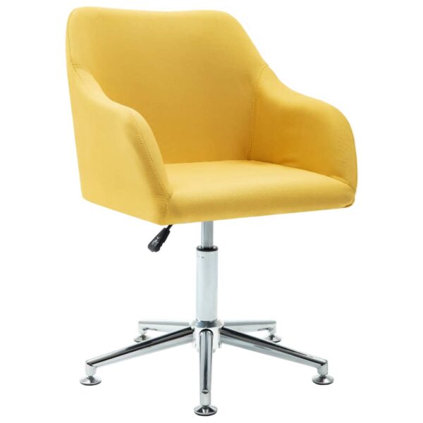 Comfortable Yellow Fabric Swivel Office Chair Ergonomic Adjustable Modern Design