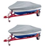 Heavy Duty Waterproof Boat Covers Set of Two Grey UV Resistant Storage Covers