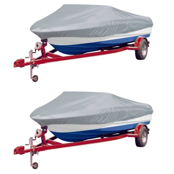 Heavy Duty Waterproof Boat Covers Set of Two Grey UV Resistant Storage Covers