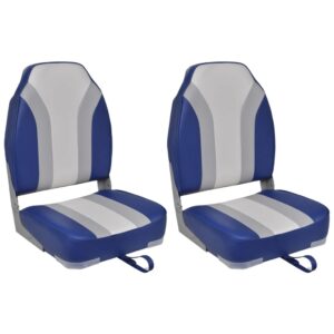 Foldable High Backrest Boat Chairs Set of Two  Waterproof with Foam Padding