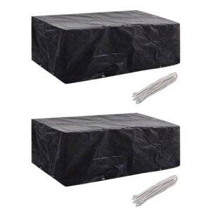 Waterproof UV Resistant Garden Furniture Covers Set of Two with Tie Ropes