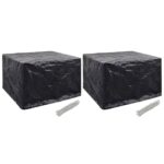 Waterproof UV Resistant Garden Furniture Cover Set Tearproof with Rope Black