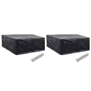 Waterproof UV Resistant Garden Furniture Covers Set of Two with Tie Ropes