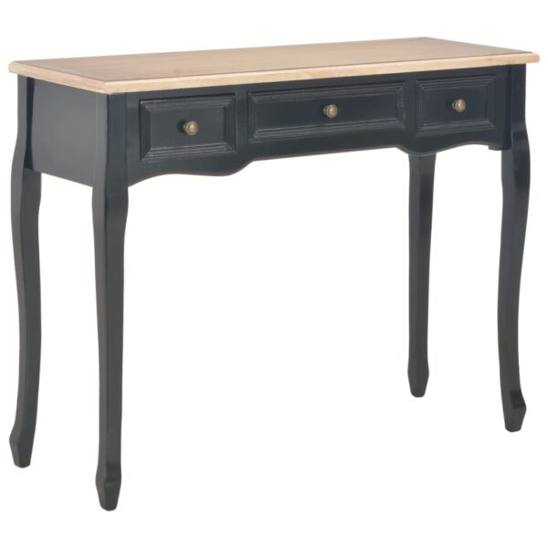 Elegant Black Dressing Console Table Timeless Design with Three Drawers