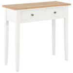 Elegant White Wooden Console Dressing Table with Drawers for Home Decor