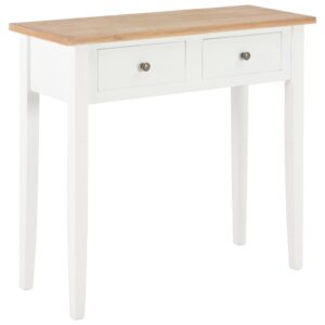 Elegant White Wooden Console Dressing Table with Drawers for Home Decor