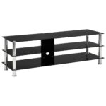 TV Stand Black 120x40x40 cm Tempered Glass