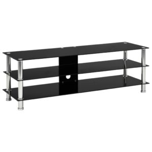 TV Stand Black 120x40x40 cm Tempered Glass