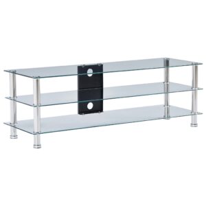 TV Stand Transparent 120x40x40 cm Tempered Glass