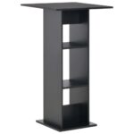 High Table Bar Counter with Shelves Engineered Wood Black Dining Pub Furniture