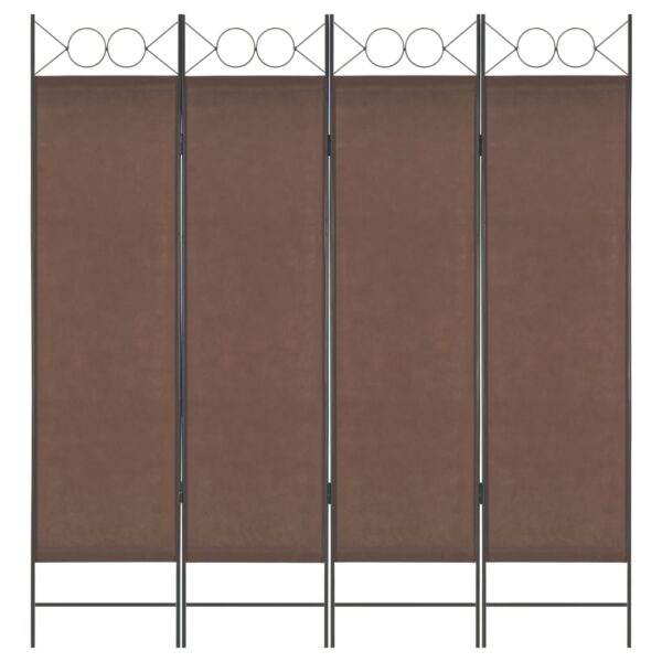 4-Panel Room Divider Brown 160x180 cm