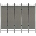 5-Panel Room Divider Anthracite 200x180 cm