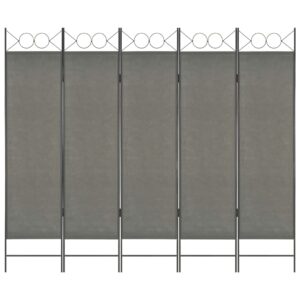 5-Panel Room Divider Anthracite 200x180 cm