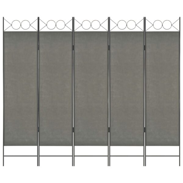 5-Panel Room Divider Anthracite 200x180 cm