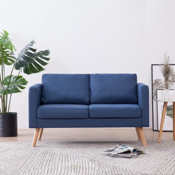 2-Seater Sofa Fabric Blue